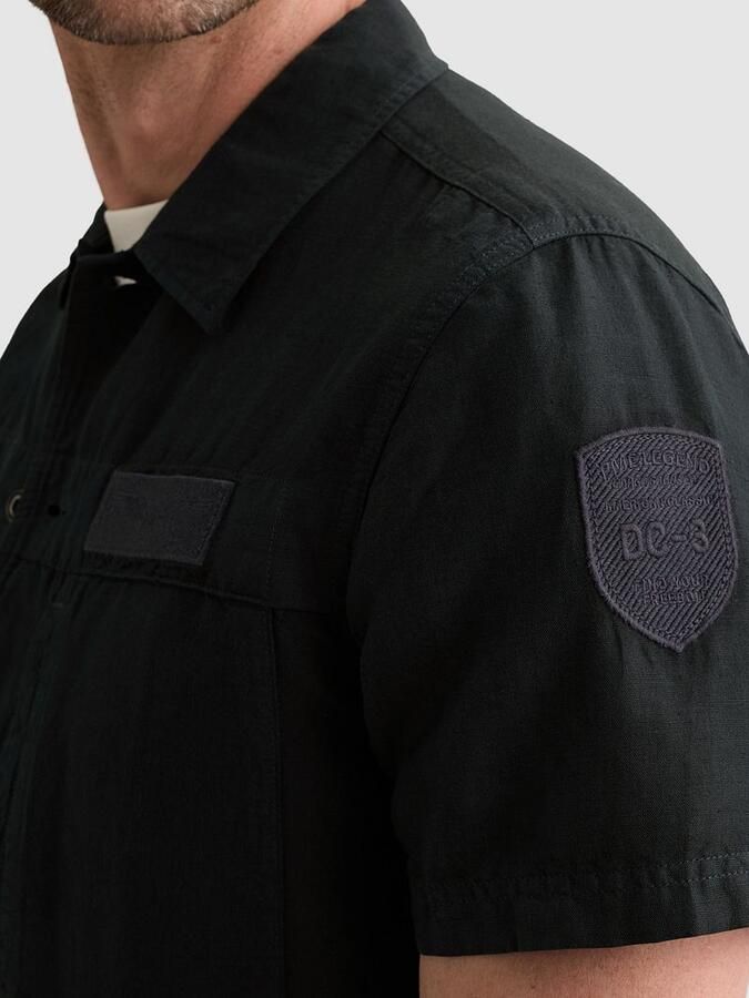 PME Legend regular fit overhemd met linnen antraciet - Foto 5