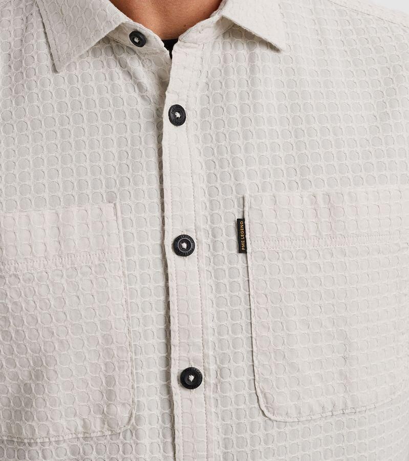 PME LEGEND Heren Overhemden Short Sleeve Shirt Structure Dobby Beige - Foto 2