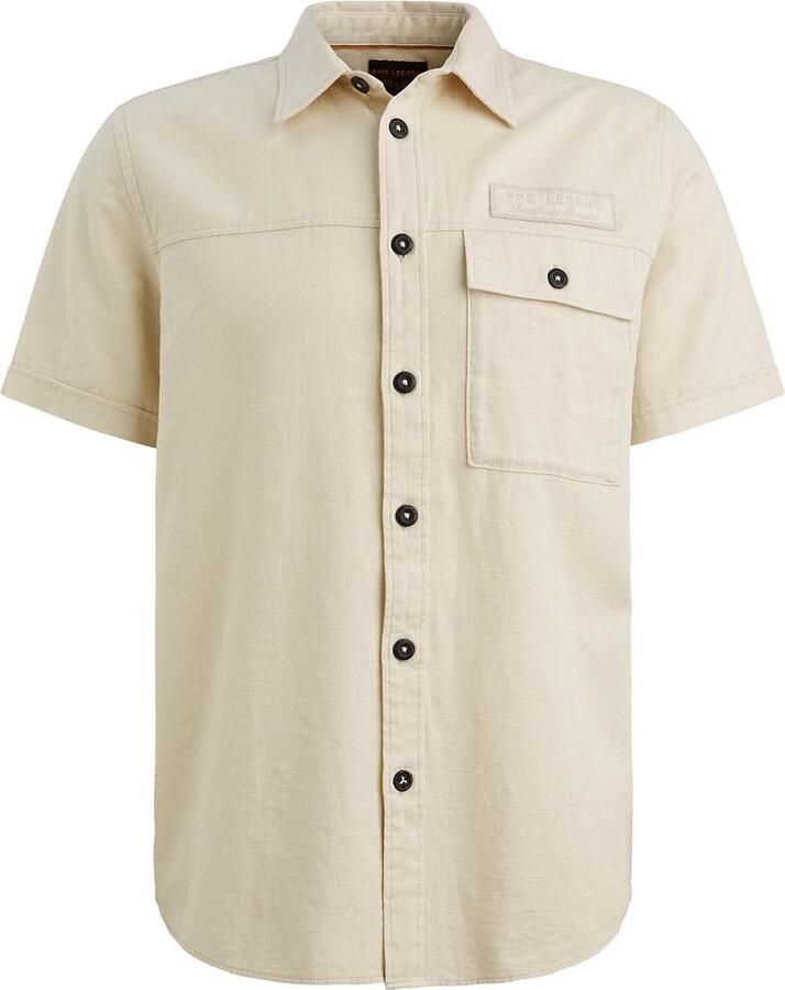 PME LEGEND Heren Overhemden Wrenchmen S s Cotton Slub Cargo Ecru