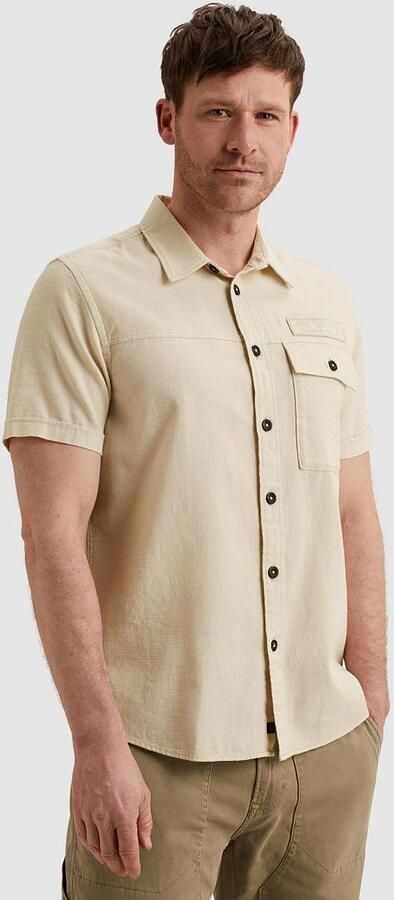 PME LEGEND Heren Overhemden Wrenchmen S s Cotton Slub Cargo Ecru - Foto 5