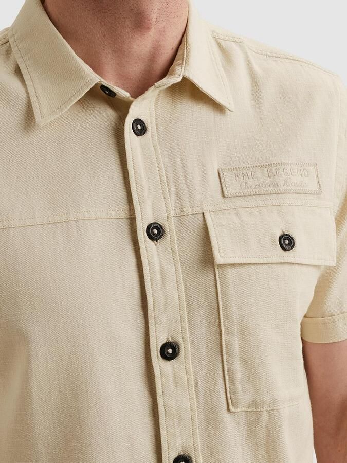 PME LEGEND Heren Overhemden Wrenchmen S s Cotton Slub Cargo Ecru - Foto 2
