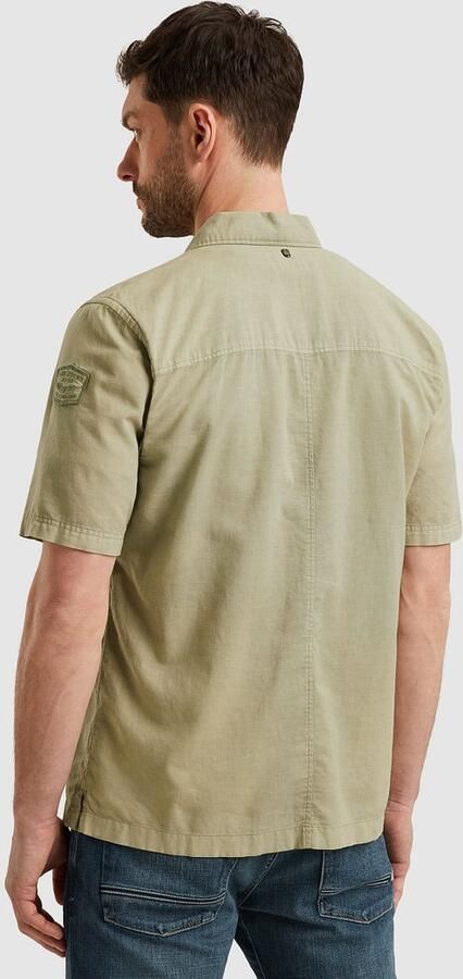 PME Legend Short Sleeve Overhemd Linen Blend Groen - Foto 5