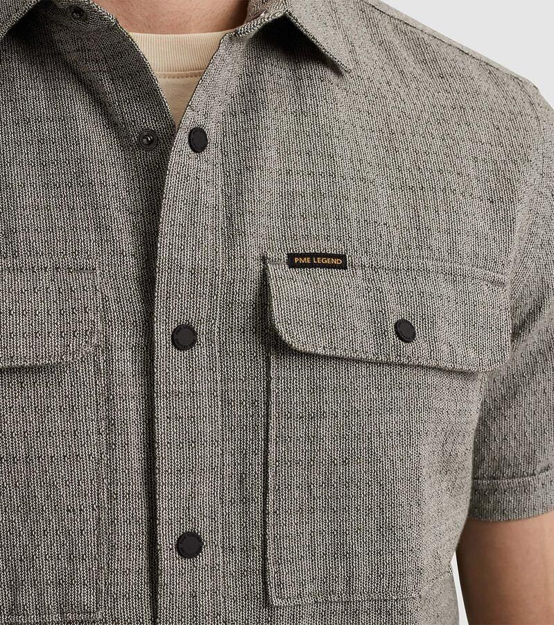 PME Legend Short Sleeve Overhemd Linnen Dobby Groen - Foto 2