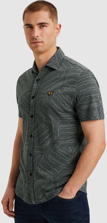 PME Legend Short Sleeve Overhemd Print Dark Slate - Foto 5