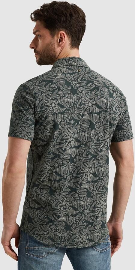 PME Legend Short Sleeve Overhemd Print Donkergroen - Foto 3