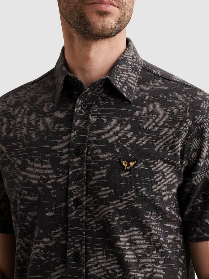 PME Legend regular casual overhemd fijn gebreid antraciet - Foto 4