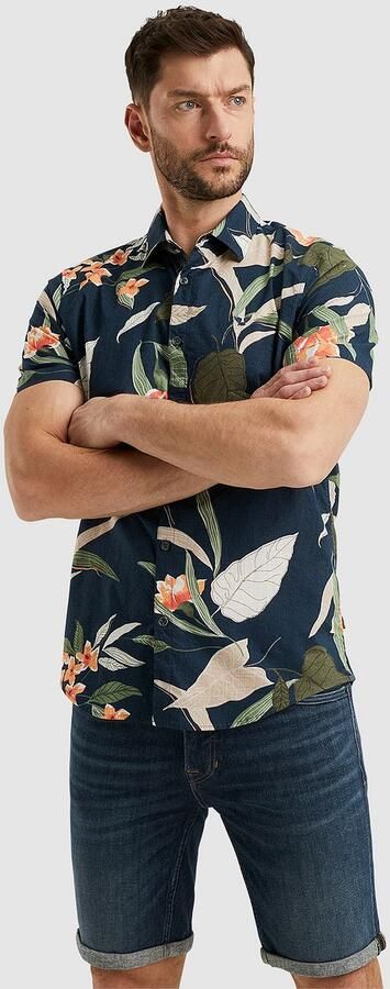 PME Legend regular fit overhemd met all over print donkerblauw - Foto 5