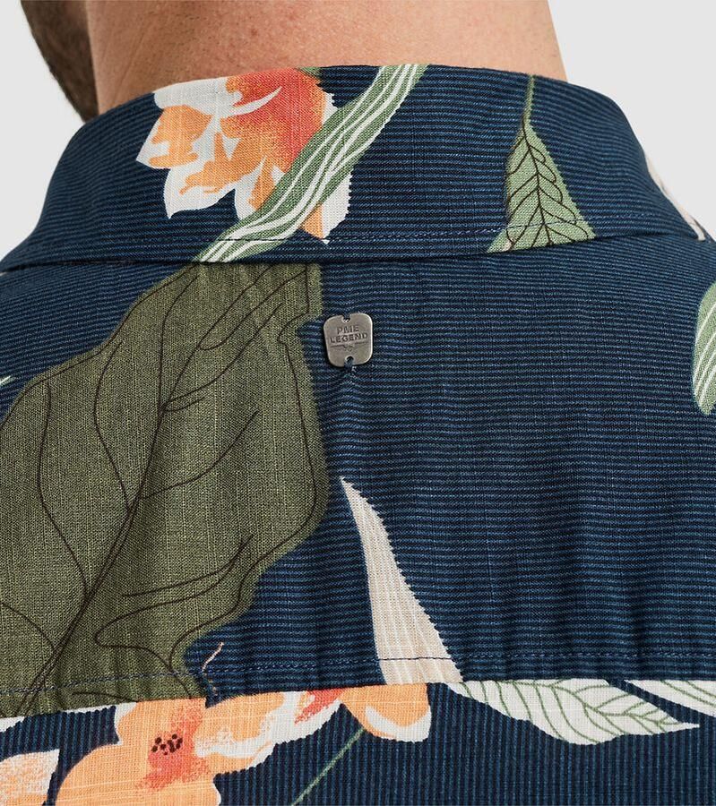 PME Legend regular fit overhemd met all over print donkerblauw - Foto 3