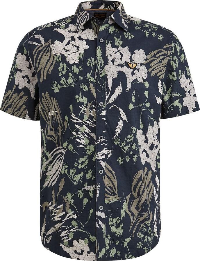 PME Legend Short Sleeve Overhemd Print Navy