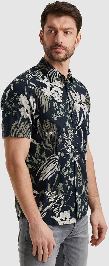 PME Legend Short Sleeve Overhemd Print Navy - Foto 5
