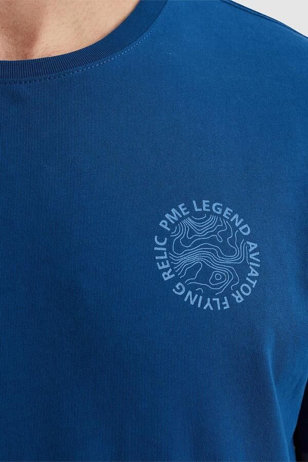 PME Legend Korte Mouw R-hals Jersey T-shirt Blue Heren