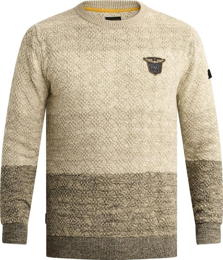 PME Legend Regular fit gebreide pullover van zuivere katoen met labeldetail - Foto 2