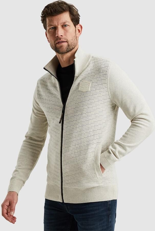 PME LEGEND Heren Truien & Vesten Zip Jacket Structure Cotton Ecru - Foto 8