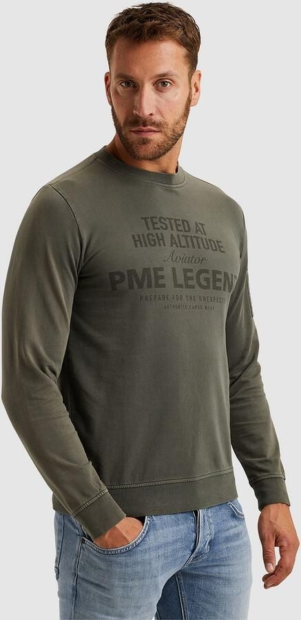 PME Legend Ronde Hals Terry Sweatshirt Green Heren - Foto 5