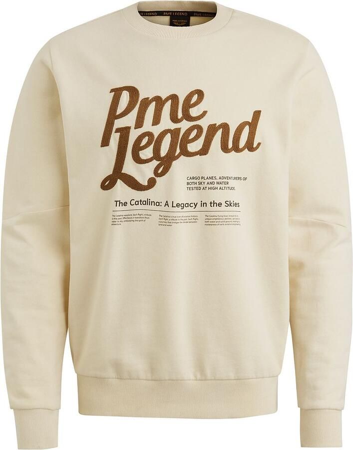 PME Legend Crewneck Peached Terry Sweatshirt Beige Heren - Foto 5