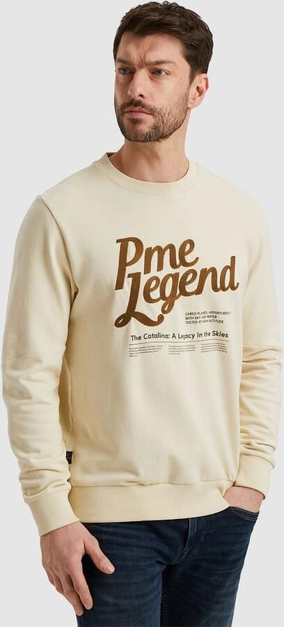 PME Legend Crewneck Peached Terry Sweatshirt Beige Heren - Foto 10