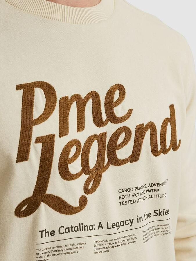PME Legend Crewneck Peached Terry Sweatshirt Beige Heren - Foto 6
