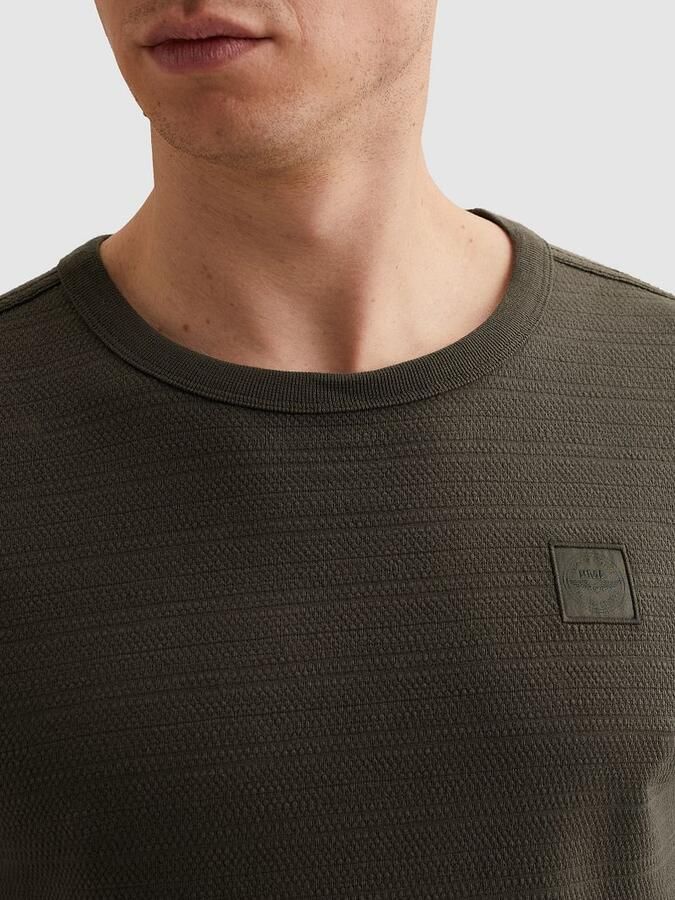 PME LEGEND Heren Polo's & T-shirts Jacquard Striped Olijf - Foto 6