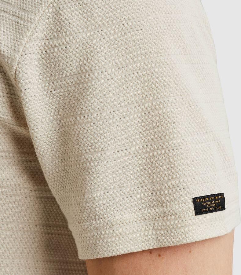PME LEGEND Heren Polo's & T-shirts Short Sleeve R-neck Jacquard Stripes Beige - Foto 6