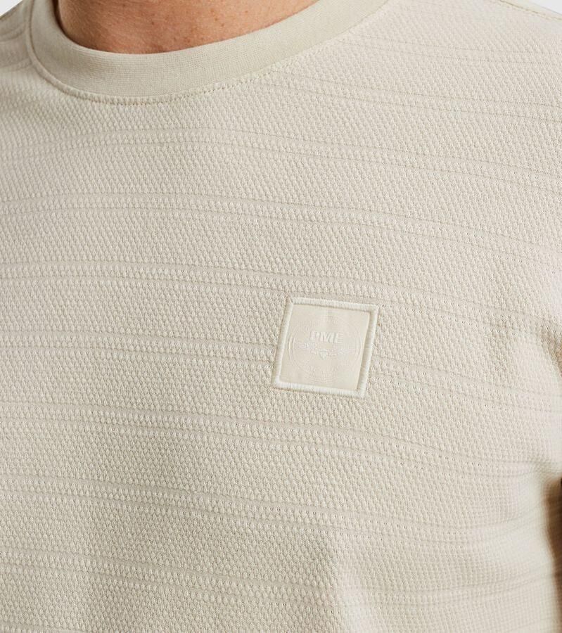 PME LEGEND Heren Polo's & T-shirts Short Sleeve R-neck Jacquard Stripes Beige - Foto 5