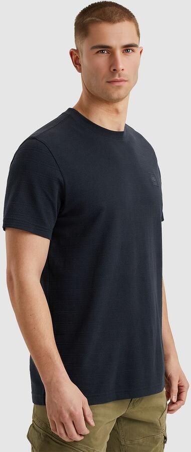 PME LEGEND Heren Polo's & T-shirts Short Sleeve R-neck Jacquard Stripes Blauw - Foto 4