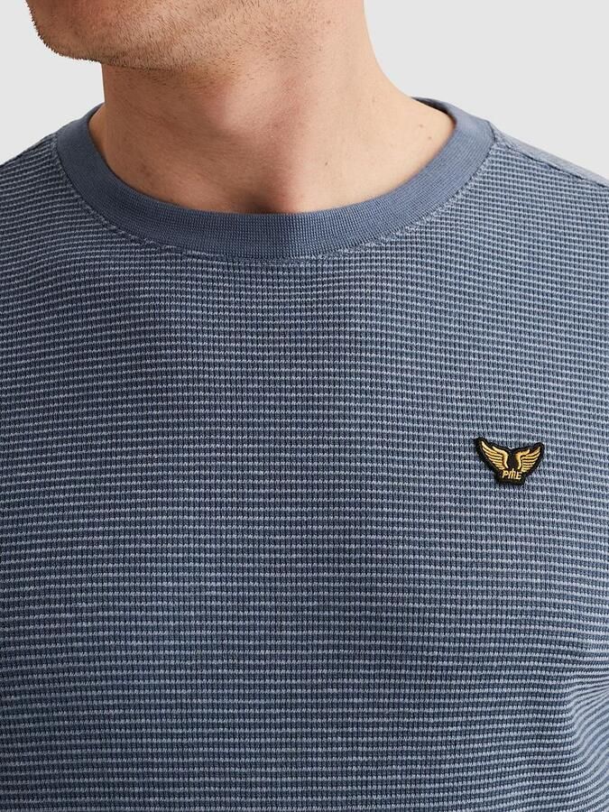 PME LEGEND Heren Polo's & T-shirts Two Tone Textured Stripe Blauw - Foto 7