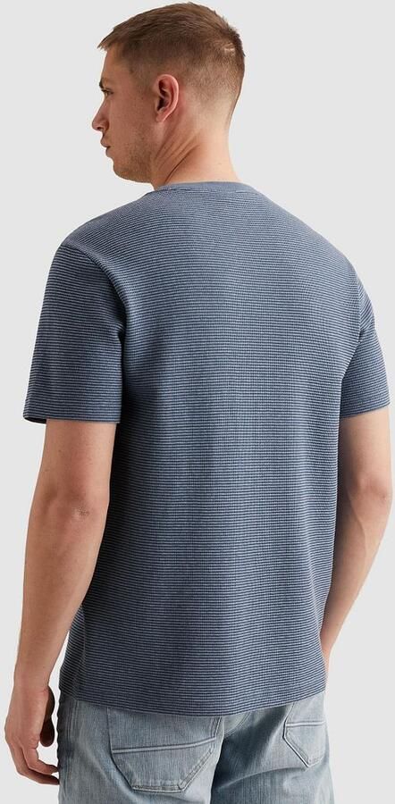 PME LEGEND Heren Polo's & T-shirts Two Tone Textured Stripe Blauw - Foto 8