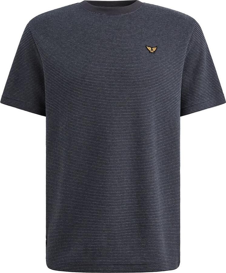 PME LEGEND Heren Polo's & T-shirts Two Tone Textured Stripe Donkerblauw - Foto 7