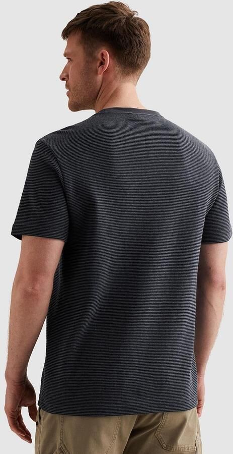 PME LEGEND Heren Polo's & T-shirts Two Tone Textured Stripe Donkerblauw - Foto 9