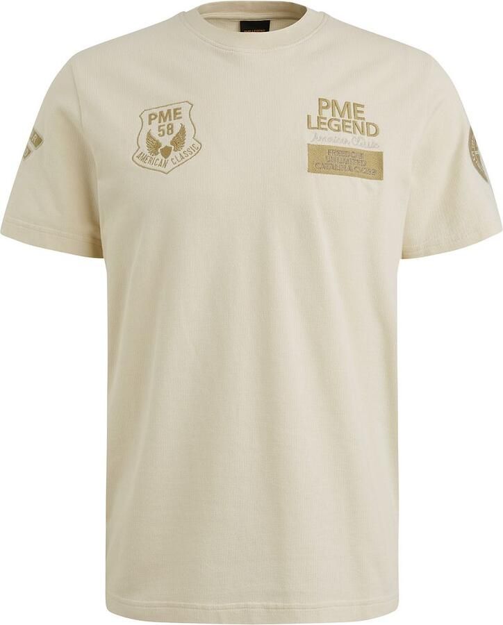 PME Legend T-shirt met logo- en motiefstitchings model 'ON' - Foto 5