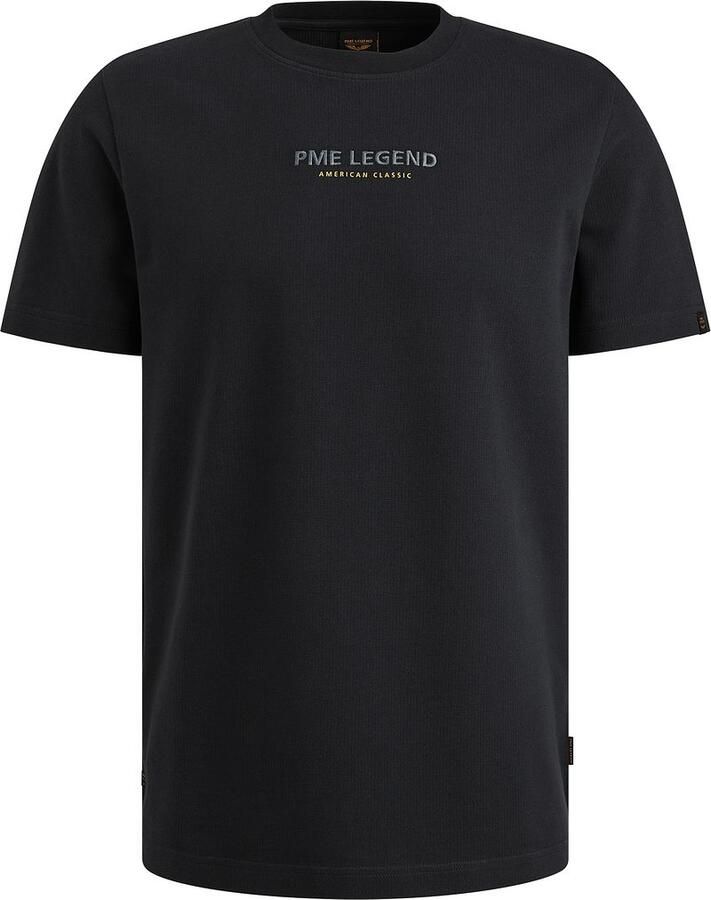 PME Legend regular T-shirt met textuur donkerblauw - Foto 3