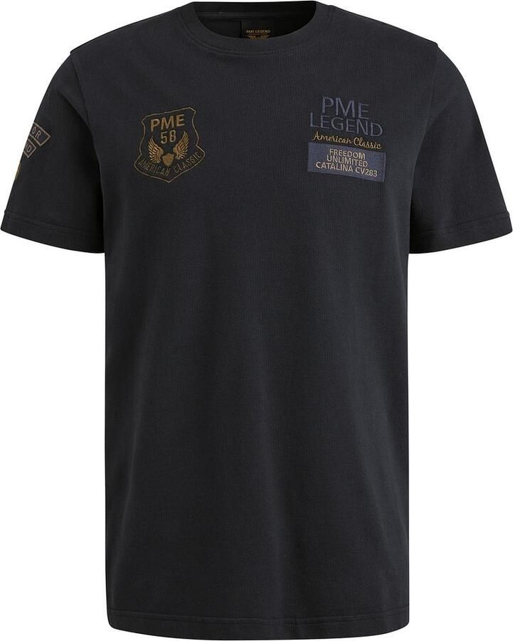 PME LEGEND Heren Polo's & T-shirts Flat Waffel Jersey Donkerblauw - Foto 11