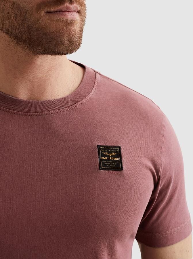 PME LEGEND T-shirt met garment-dye wassing en badge - Foto 3
