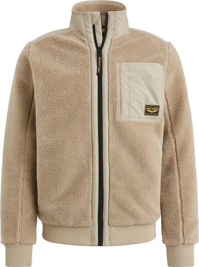 PME Legend Sherpa Zip Jas Volledige Rits Knoop Beige Heren - Foto 5