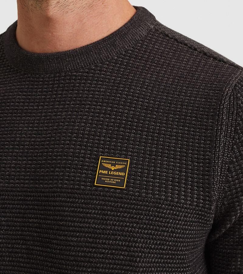 PME LEGEND Heren Truien & Vesten Crewneck Cotton Plated Donkergrijs
