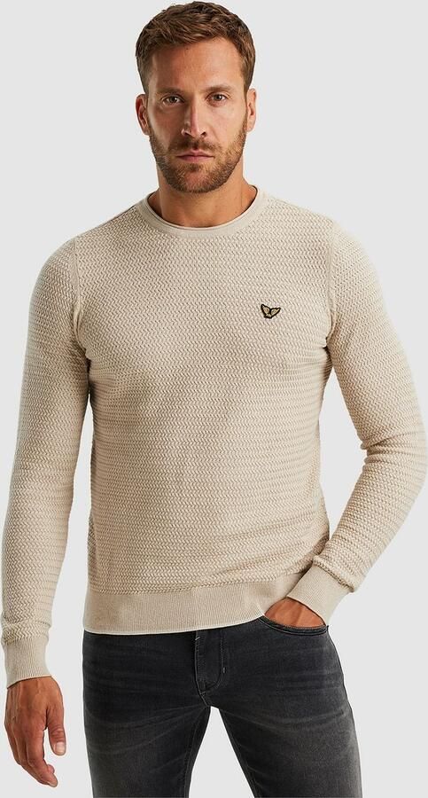 PME Legend Ronde Hals Katoen Mouline T-shirt Brown Heren