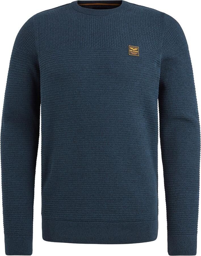 PME Legend Katoen Mouline R-Neck Pullover Blue Heren - Foto 4