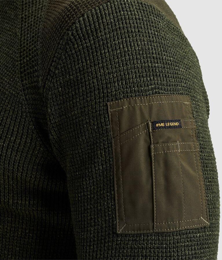 PME LEGEND Heren Truien & Vesten R-neck Cotton Rib Melee Knit Groen - Foto 3
