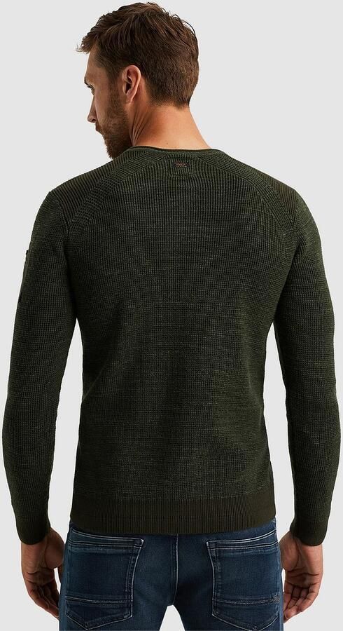 PME LEGEND Heren Truien & Vesten R-neck Cotton Rib Melee Knit Groen - Foto 4
