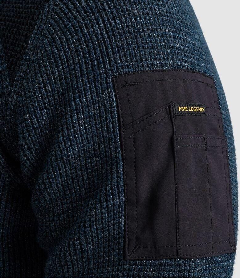 PME LEGEND Heren Truien & Vesten R-neck Cotton Rib Melee Knit Blauw - Foto 2