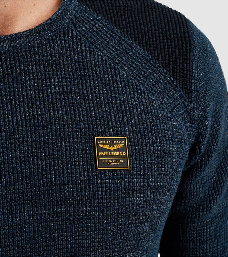 PME LEGEND Heren Truien & Vesten R-neck Cotton Rib Melee Knit Blauw - Foto 2