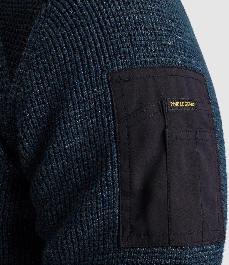 PME LEGEND Heren Truien & Vesten R-neck Cotton Rib Melee Knit Blauw - Foto 3