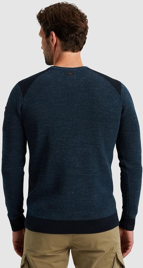 PME LEGEND Heren Truien & Vesten R-neck Cotton Rib Melee Knit Blauw - Foto 4