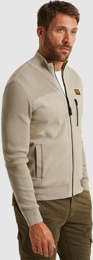 PME Legend vest met ingebreid patroon beige - Foto 7