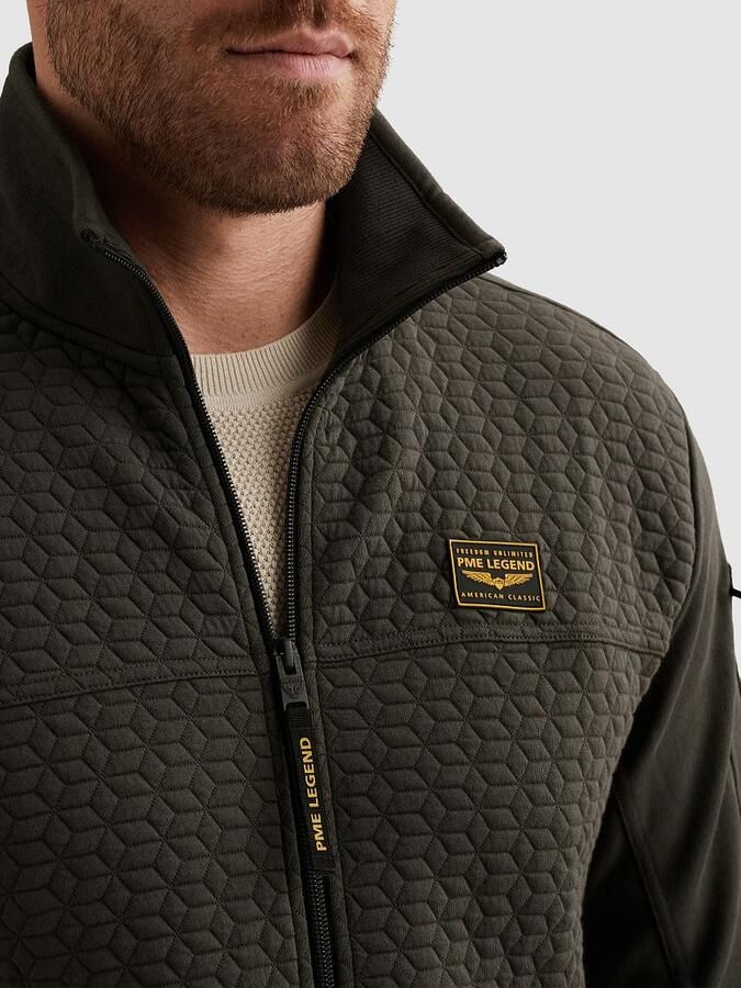 PME LEGEND Sweat jacket met structuren en flight pocket - Foto 3