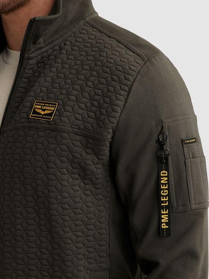 PME LEGEND Sweat jacket met structuren en flight pocket - Foto 4