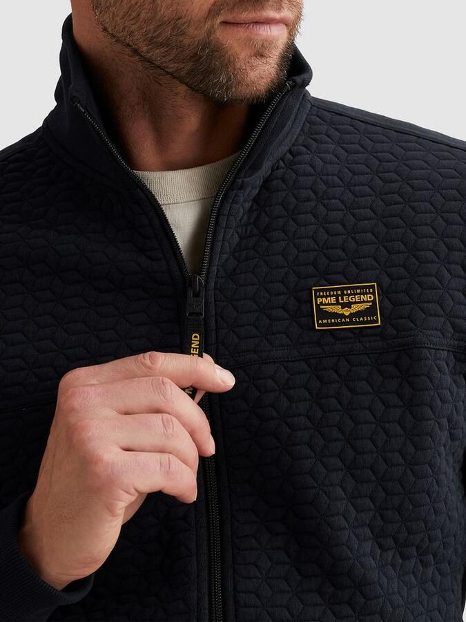 PME LEGEND Sweat jacket met structuren en flight pocket - Foto 2