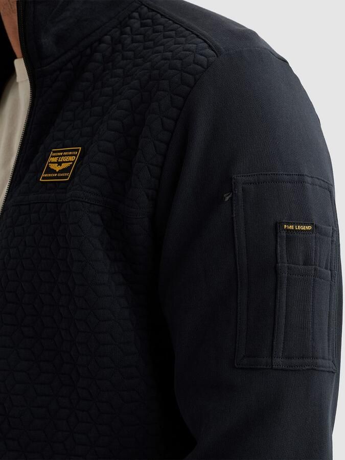 PME LEGEND Sweat jacket met structuren en flight pocket - Foto 3