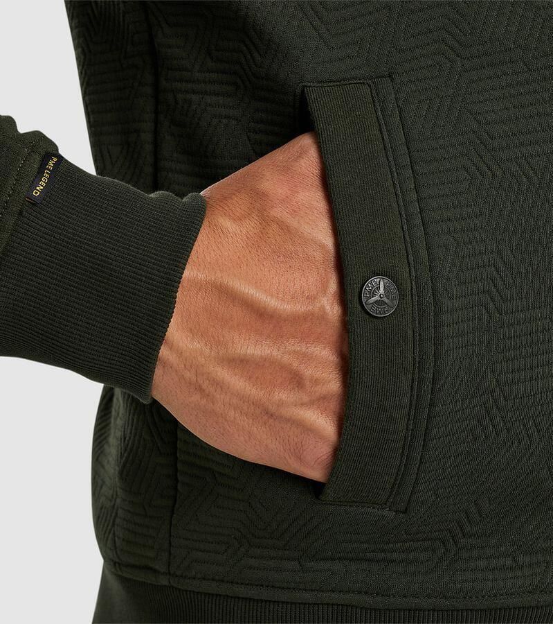 PME Legend sweatvest met logo en textuur donkergroen