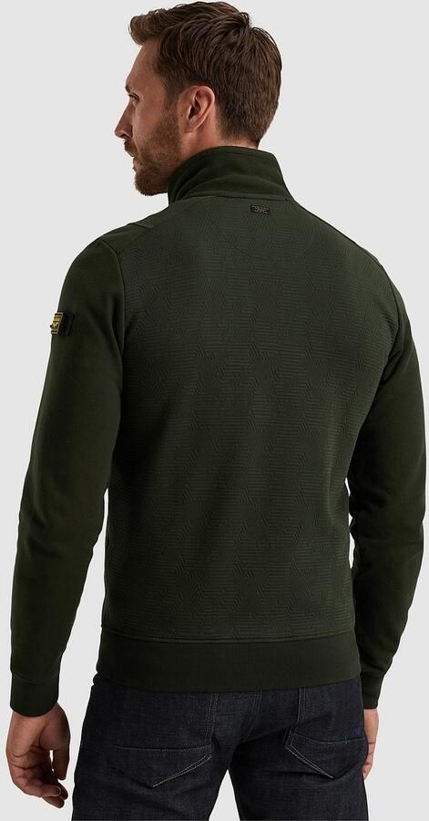 PME Legend sweatvest met logo en textuur donkergroen - Foto 4